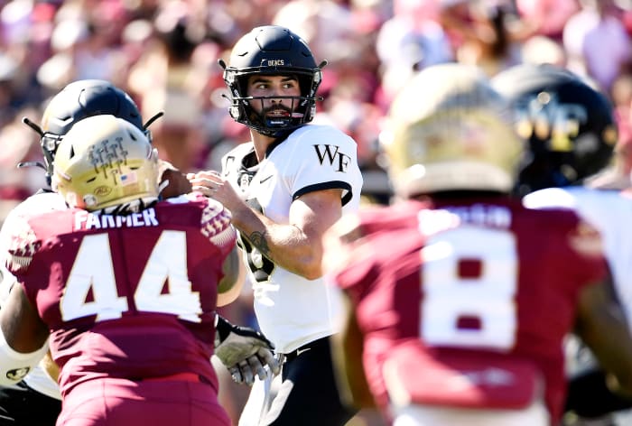 Wake Forest quarterback Sam Hartman